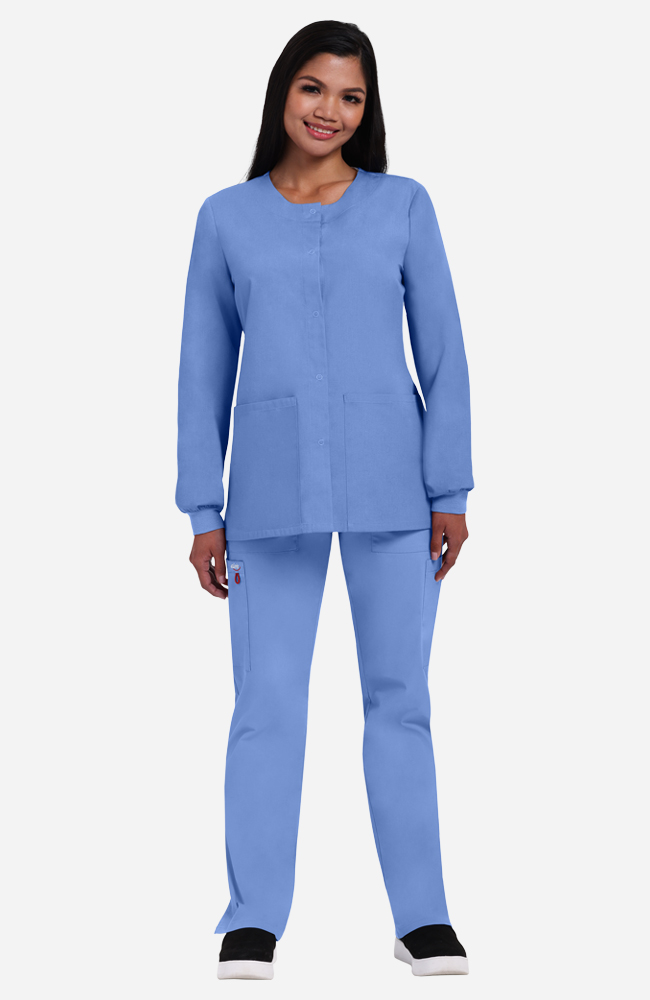 Women's Solid Scrub Jacket with Tablet Pocket