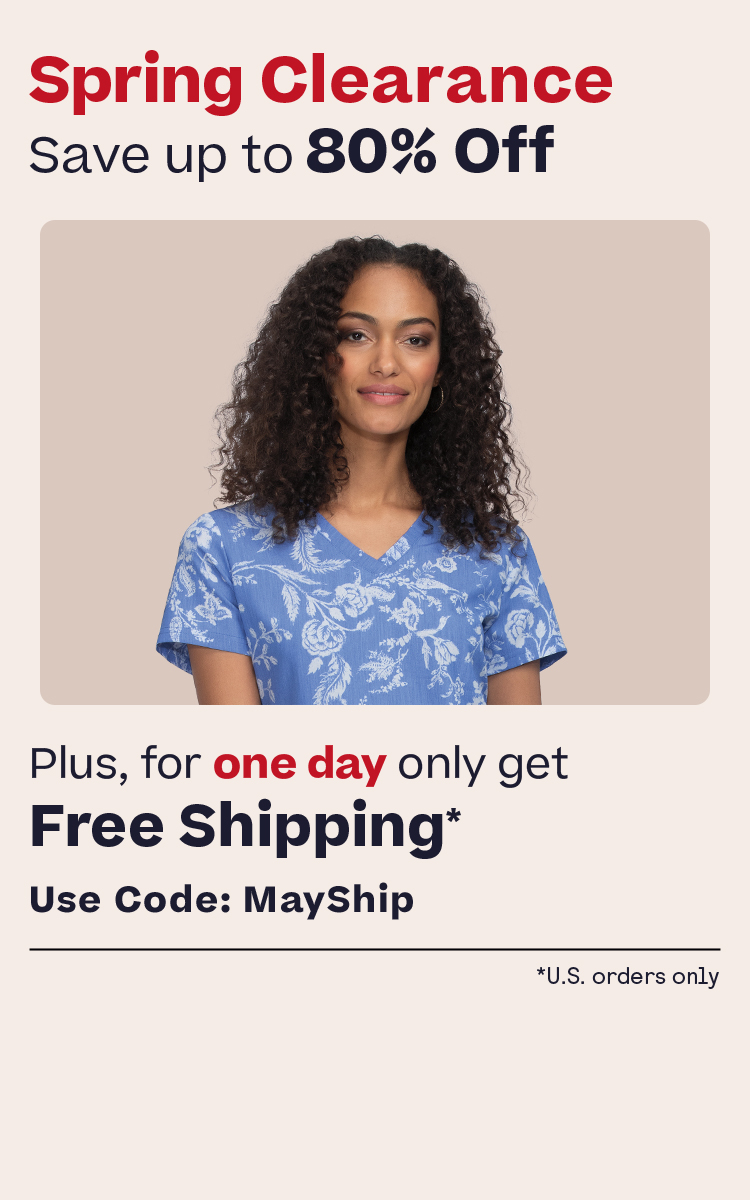 Shop Spring Clearance Up to 80% Off plus Free U.S. Shipping No Minimum One Day Only Code MayShip